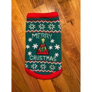 Merry and Bright merry Christmas tree, dog sweater, size small ￼